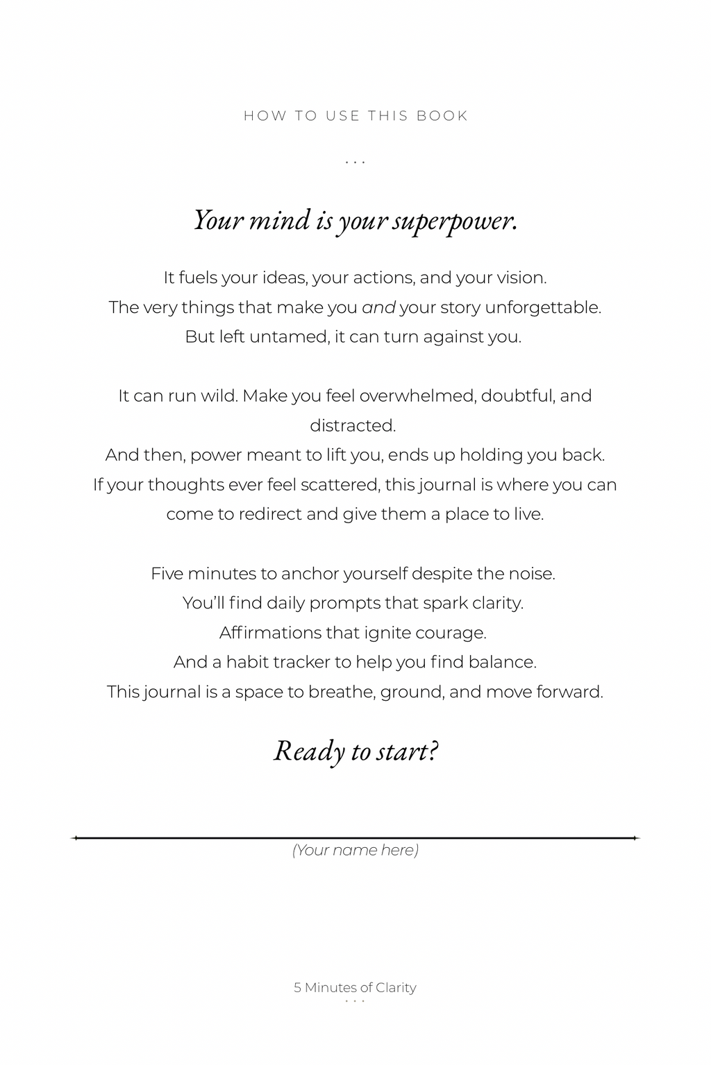 SAMPLE — 5 Minutes of Clarity (5 Days Free)  Digital Download