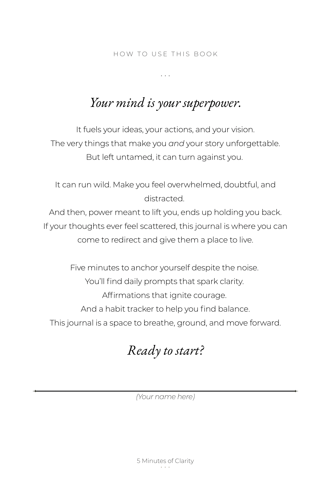 SAMPLE — 5 Minutes of Clarity (5 Days Free)  Digital Download