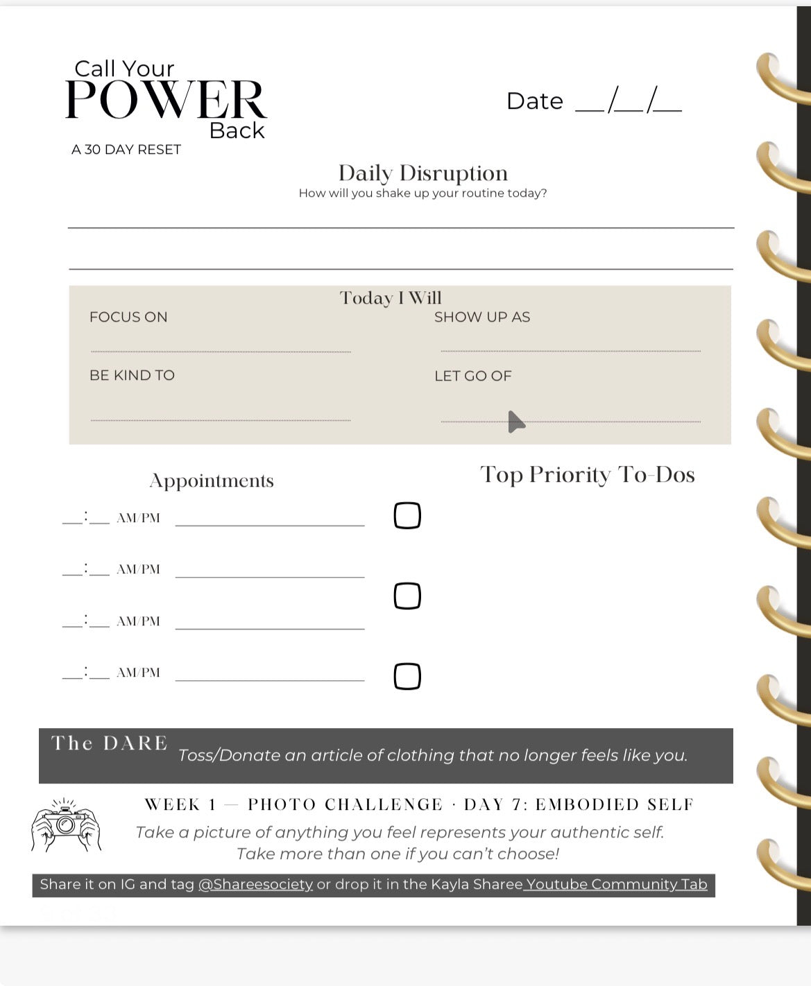 Call Your Power Back - 30 Day Reset Digital Planner