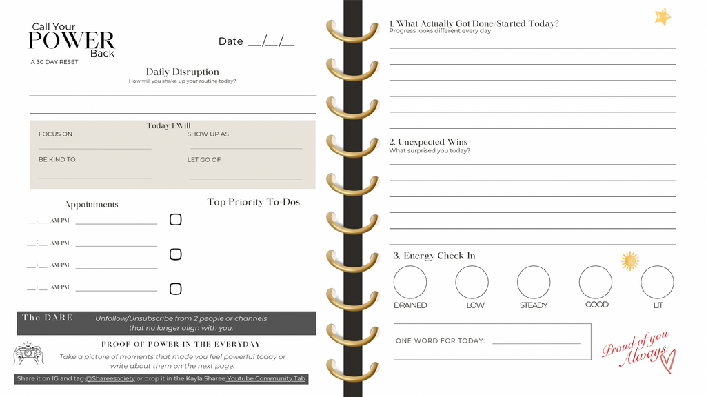 Call Your Power Back - 30 Day Reset Digital Planner